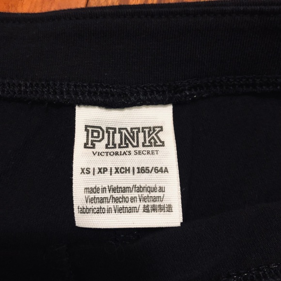 Pink leggings size XS black with white stripes on side - Picture 5 of 6